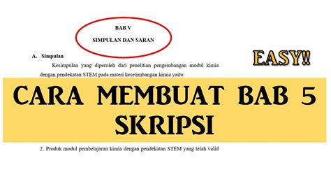 Cara Membuat Bab 5 Skripsi Kesimpulan Dan Saran Youtube