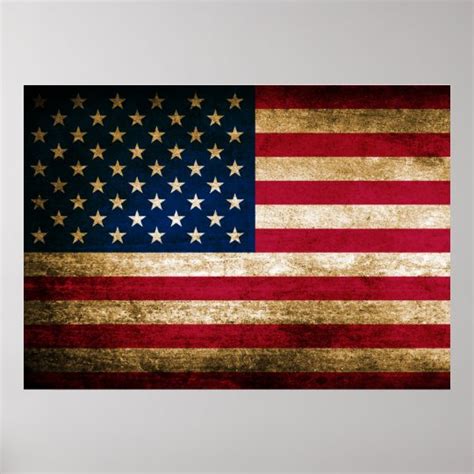 Vintage American Flag Poster | Zazzle.com