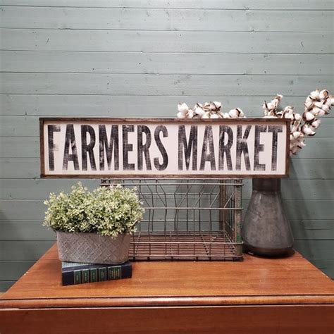 Farmers Market Wood Sign Antique Wooden Decor - Etsy