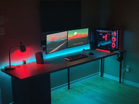 Clean Gaming Setup Gaming Setup Gaming Room Setup Home Office Setup