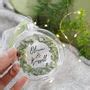 Personalised Couples Wreath Flat Glass Bauble By Olivia Morgan Ltd