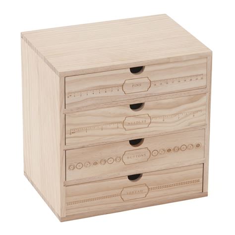 Wooden Storage Box with drawers