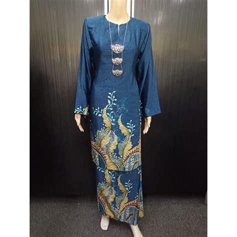 Baju Kurung Pahang Batik Keladi Seta Pura Silk KB22122 BBSjb Shopee