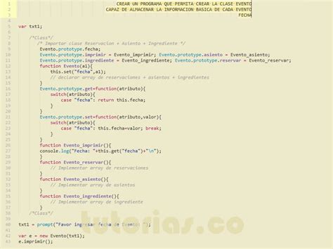 POO Javascript Clase Evento Tutorias Co