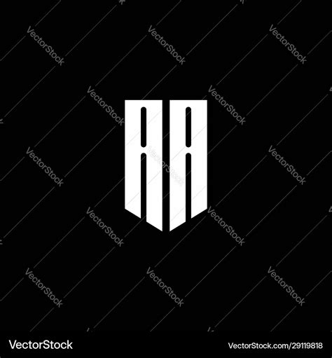 Aa logo monogram with emblem style isolated Vector Image