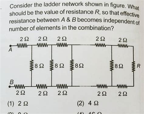 Consider The Ladder Network Shown In Figure What Should Be The Value Of