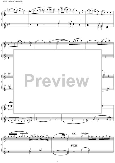 Adagio In C Major For The Glass Harmonica Or Musical Glasses Sheet Music For Organ Solo