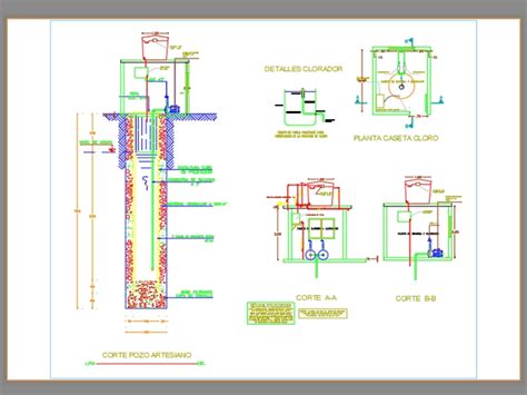 Caseta De Bombeo Y Cloración En Autocad Cad 2466 Kb Bibliocad