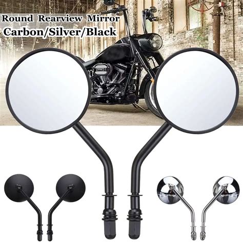 Motorcycle Retro Round Rearview Mirrors Racing Sport Bike Rear View