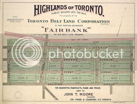 an old map shows the location of toronto's land corporation