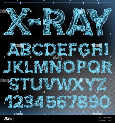 X Ray Font Vector Transparent Roentgen Alphabet Radiology D Scan