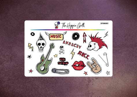 Punk Stickers Punk Rock Stickers Rock N Roll Decorative