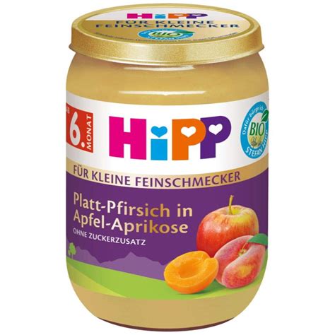 HiPP Bio Für kleine Feinschmecker Platt Pfirsich in Apfel Aprikose