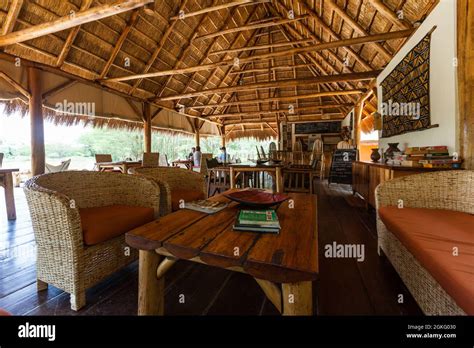 Interior Of The Restaurant Queen Elizabeth National Park Uganda Stock