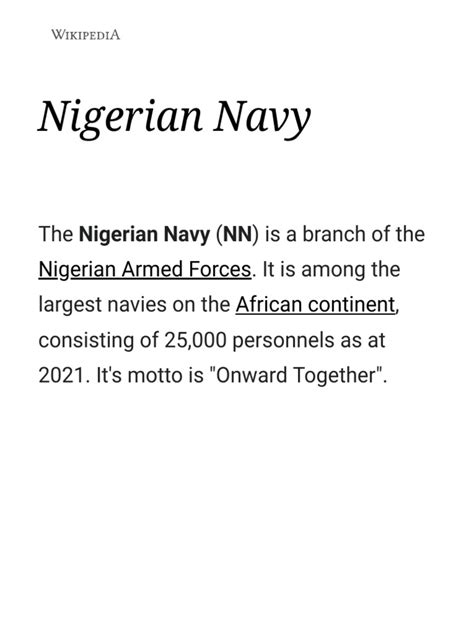 Nigerian Navy - Wikipedia | PDF | Military Science | Ships