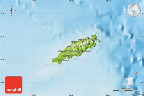 Physical Map Of Tobago