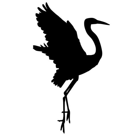 Silhouette of a crane bird animal in action pose. Crane bird vector ...