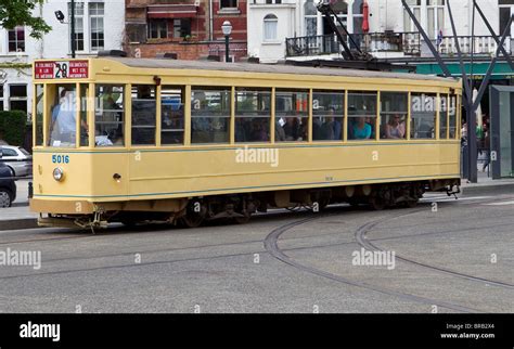 Old Tram Brussels Belgium Stock Photo Alamy