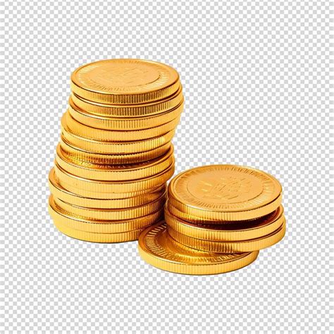 Premium Psd Gold Coin Stack Isolated On Transparent Background