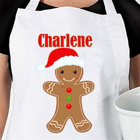 Personalized Gingerbread Apron Christmas Apron Adult Apron Etsy