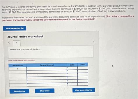Solved Fresh Veggies Incorporated FVI Purchases Land And Chegg