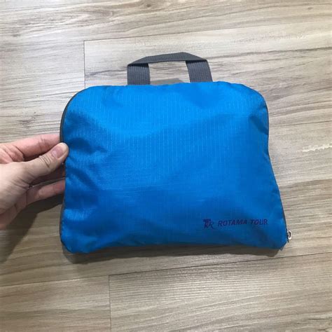 Tas Ransel Bahan Parasut Tipis Warna Biru Bisa Dilipat Jadi Kecil