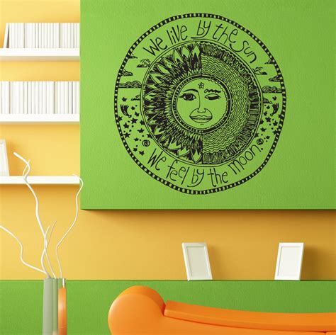 Wall Vinyl Sticker Decals Decor Art Bedroom Design Mural Sun Crescent ...