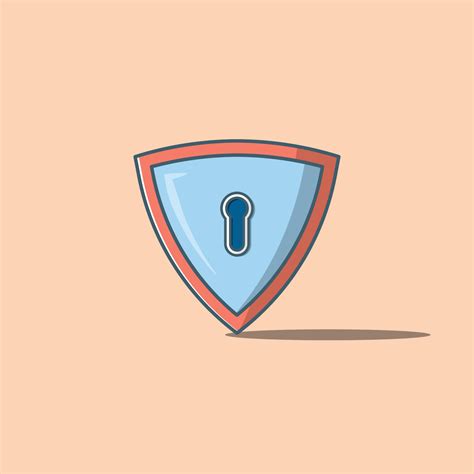 Lock Shield Vector Illustration Object Design Security Guard Flat Cartoon Style Suitable For