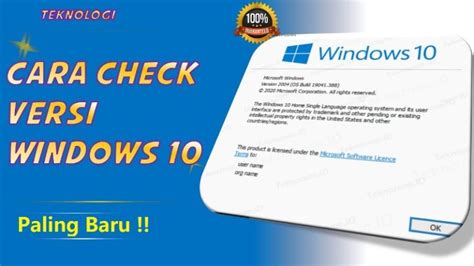 Cara Cek Versi Windows Di Laptop Pc Paling Mudah