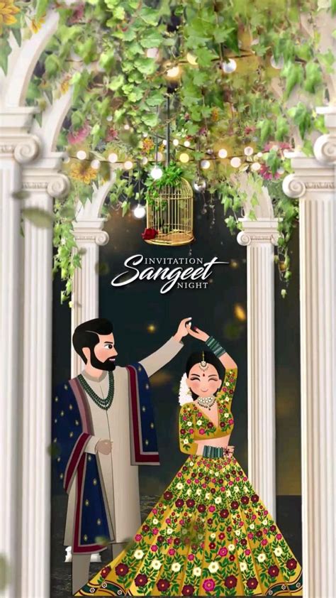 Sangeet Invitation Video Caricature Invitation Video Night Wedding