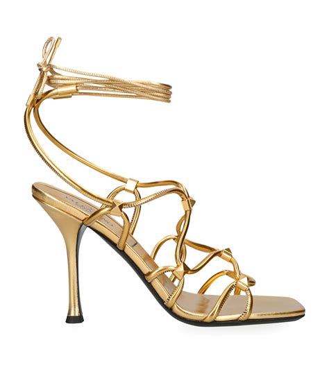 Womens Valentino Garavani Gold Rockstud Net Sandals 100 Harrods