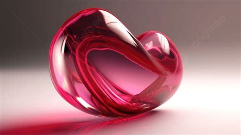 Pink Red Heart Illustration Created Using 3d Rendering Background Love