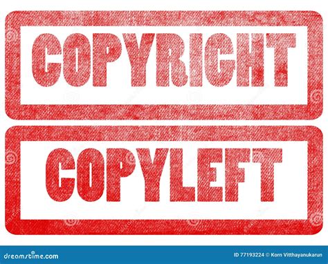 Copyright Copyleft Text Label Stamp For Documents Stock Illustration