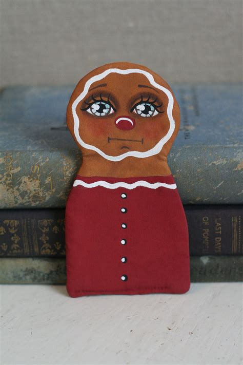 Primitive Hand Painted Gingerbread Magnet Doll Or Christmas