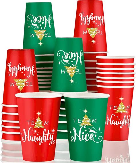 Funtery Pcs Oz Christmas Paper Cups Team Naughty Or Nice