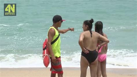 Se Registra Oleaje Elevado En Playas De Acapulco Youtube