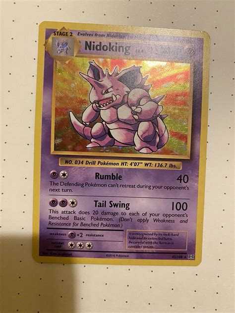 Nidoking 45 108 Holo Rare 2016 Pokemon XY Evolutions EBay