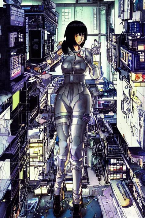 Hyperdetailed Cyberpunk Anime Illustration Of Motoko Stable Diffusion