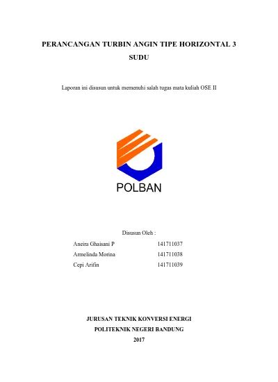 Perancangan Turbin Angin Tipe Horizontal 3 Sudu