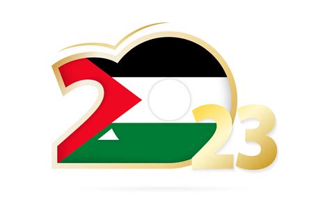 Year 2023 with Palestine Flag pattern. 13358959 Vector Art at Vecteezy