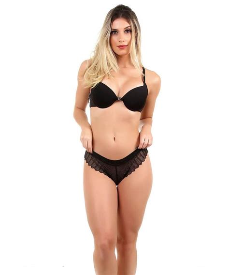 Conjunto IMI Lingerie Bojo E Fecho Frontal Nadador Em Microfibra E