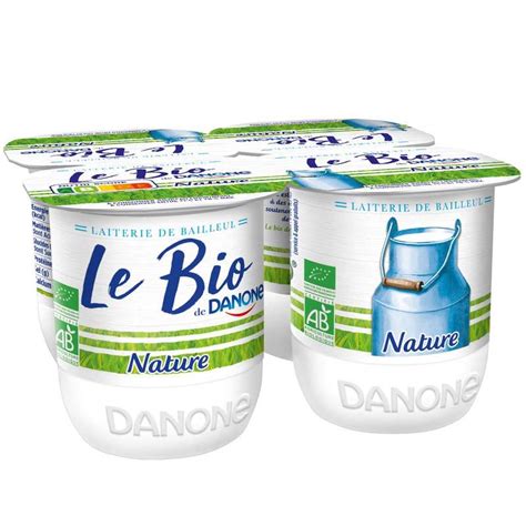 Yaourt Nature Au Lait Entier BIO Danone 4 X 125 G Bam Courses