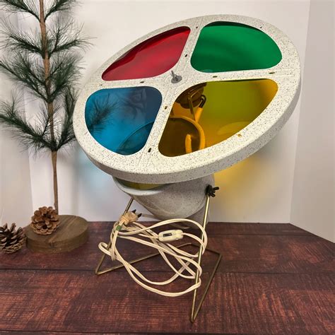 Vintage Christmas Tree Color Wheel Rotating Light Vintage Christmas