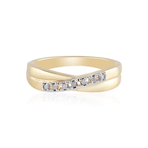 0 054ct I3 Klarheit Diamant Gold Plated Silber Ring