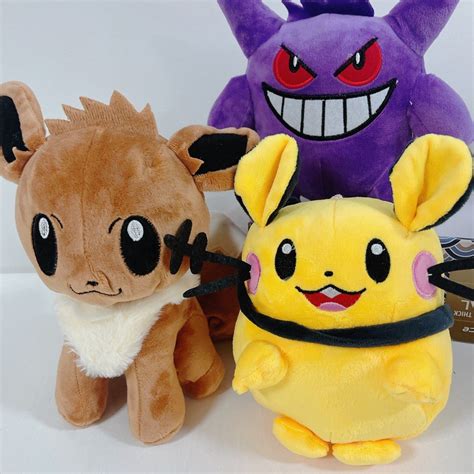 Eevee Gengar And Dendenne Soft Toy Set Of Pokemon Plush Plushy