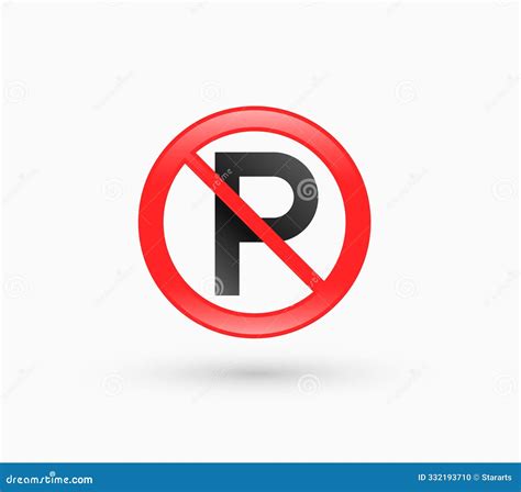Isolated No Parking or Restricted Traffic Signboard Design Stock