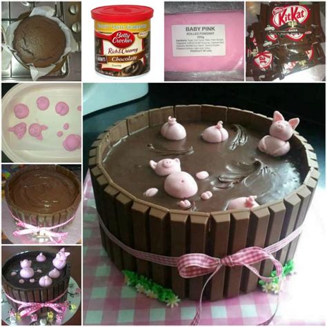 Wonderful DIY Happy Pig in Mud Cake