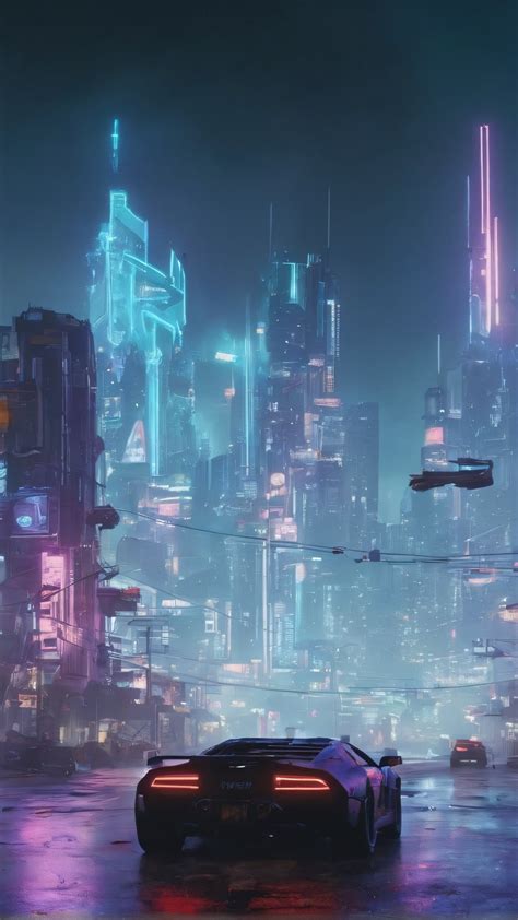 Neon Drenched Cyberpunk Cityscape Backiee