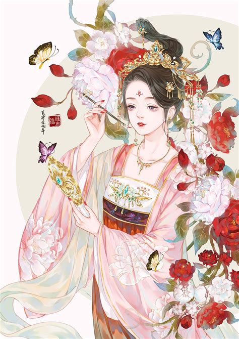 Chinese Drawings Ancient Drawings Anime Angel Girl Anime Art Girl Antique Illustration