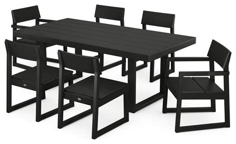 Polywood Edge 7 Piece Dining Set Transitional Outdoor Dining Sets By Polywood Houzz